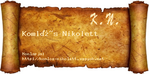 Komlós Nikolett névjegykártya
