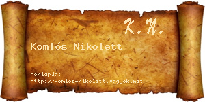 Komlós Nikolett névjegykártya